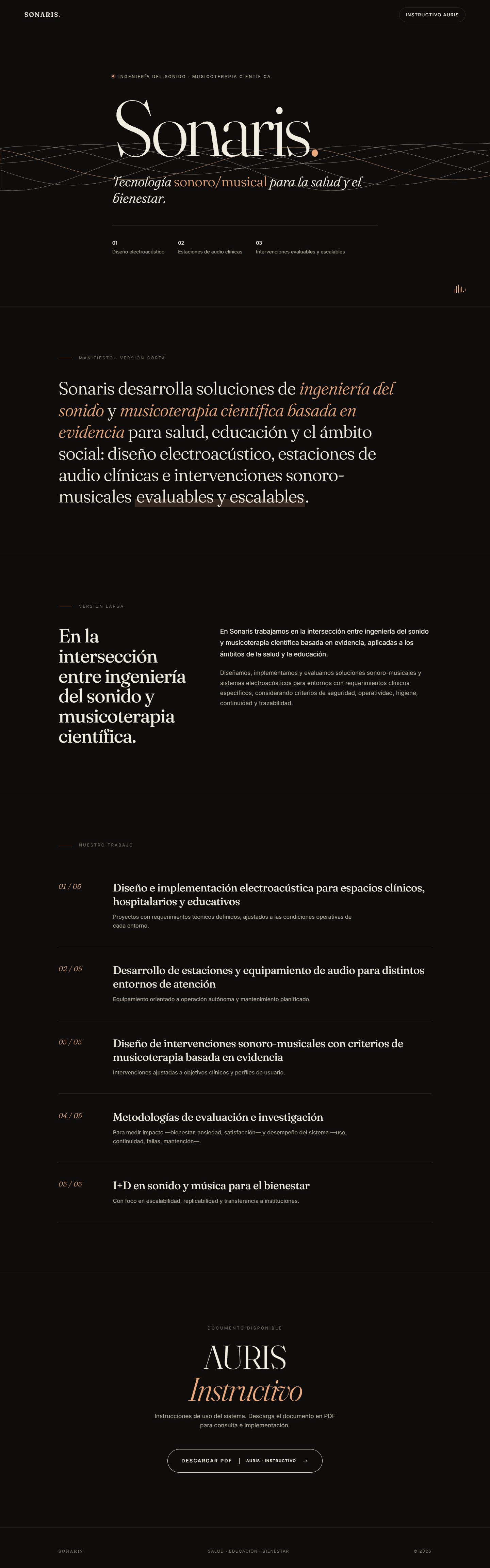 Sonaris · Ingeniería del sonido y musicoterapia científica