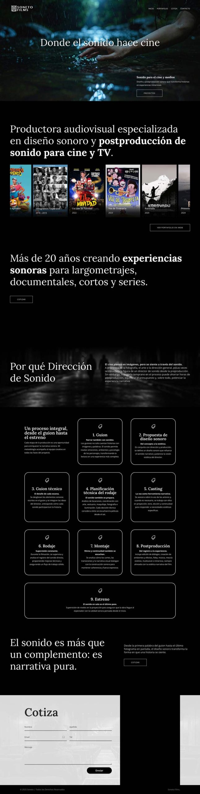 Soneto Sonido · Postproducción de audio